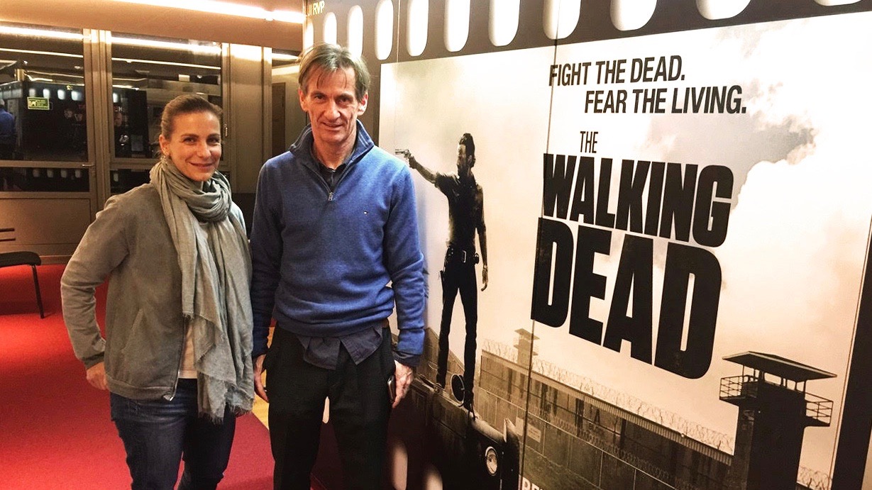 Nadine Heidenreich, left, and Viktor Neumann are German voice actors who dub the characters Rosita Espinosa and Rick Grimes on The Walking Dead. They're pictured here at EuroSync studios in Berlin. Nadine Heidenreich, left, and Viktor Neumann are German voice actors who dub the characters Rosita Espinosa and Rick Grimes on The Walking Dead. They're pictured here at EuroSync studios in Berlin.